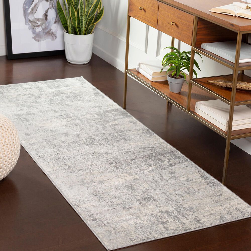 Surya Monaco MOC-2311 2&#39;6&quot; x 8&#39; Silver Gray and Cream Runner, , large