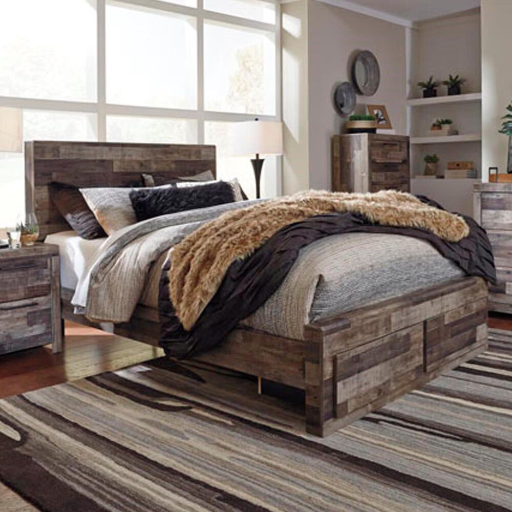 Signature Design by Ashley Derekson Queen Storage Bed in Two Tone Walnut and Gray, , large