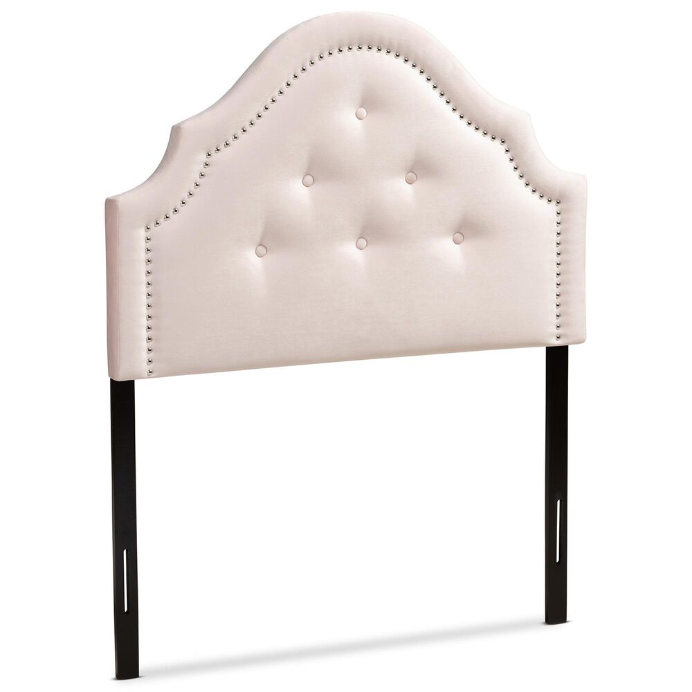 Baxton Studio Cora Twin Upholstered Panel Headboard in Light Pink, , large