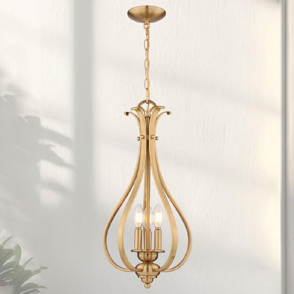 Vaxcel Monrovia 3-Light Pendant in Muted Brass, , large