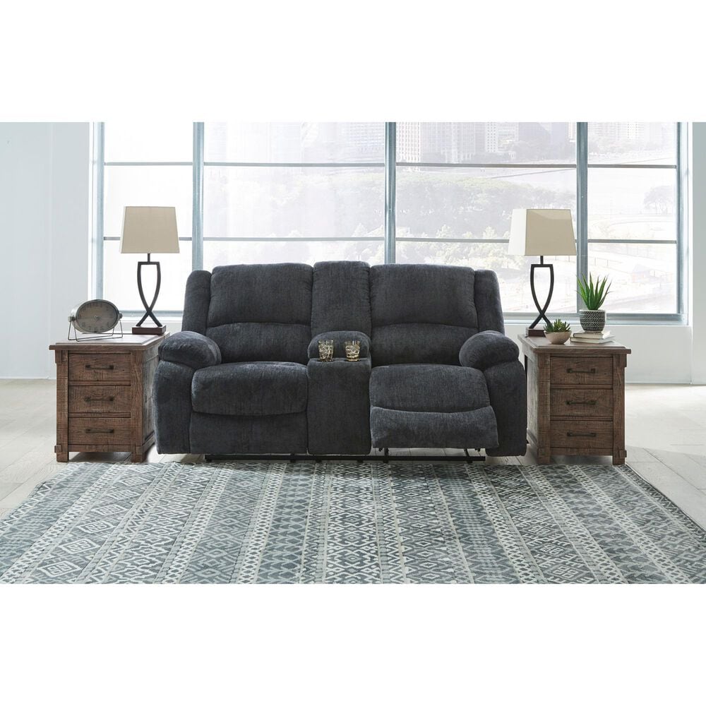 Ashley Draycoll Manual Reclining Sofa and Loveseat Set in Slate, , large
