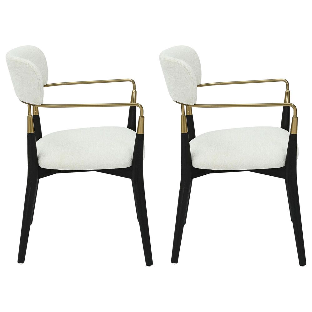 LumiSource Savannah Arm Chair with Cream Cushion in Black and Gold (Set of 2), , large