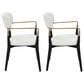 LumiSource Savannah Arm Chair with Cream Cushion in Black and Gold (Set of 2), , large