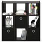 HOMLUX 9-Cube Standing Bookshelf with Bins in Espresso, , large