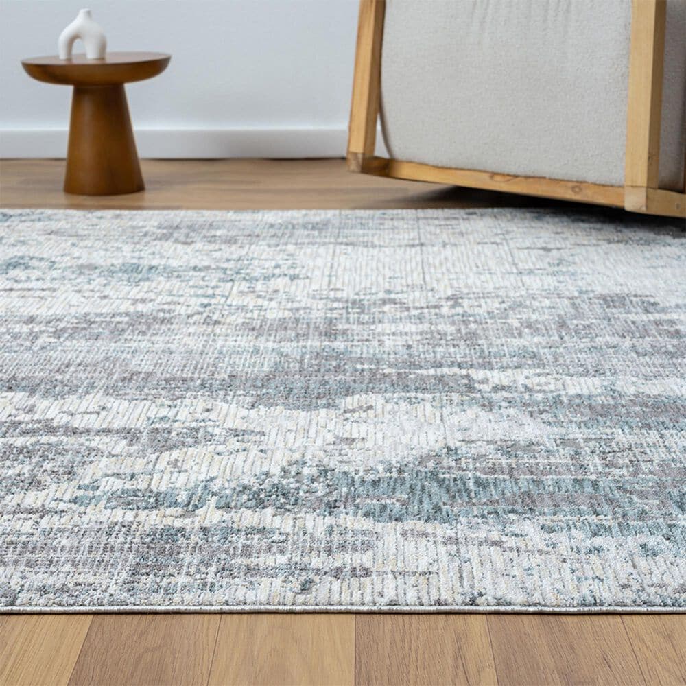 37B Allure Abstract Gray and Blue 7&#39;9&quot; x 9&#39;9&quot; Area Rug, , large