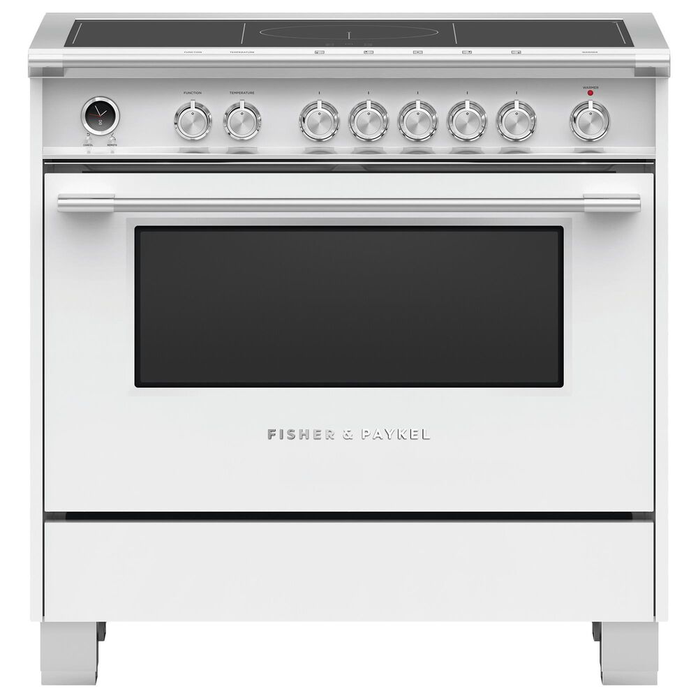 Fisher & Paykel 36" Classic Induction Range with 5 Burners in White, , large