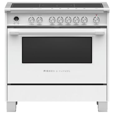 Fisher & Paykel 36" Classic Induction Range with 5 Burners in White, , large