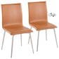 Lumisource Mason Swivel Side Chair with Camel Upholstered in Brushed Stainless Steel (Set of 2), , large