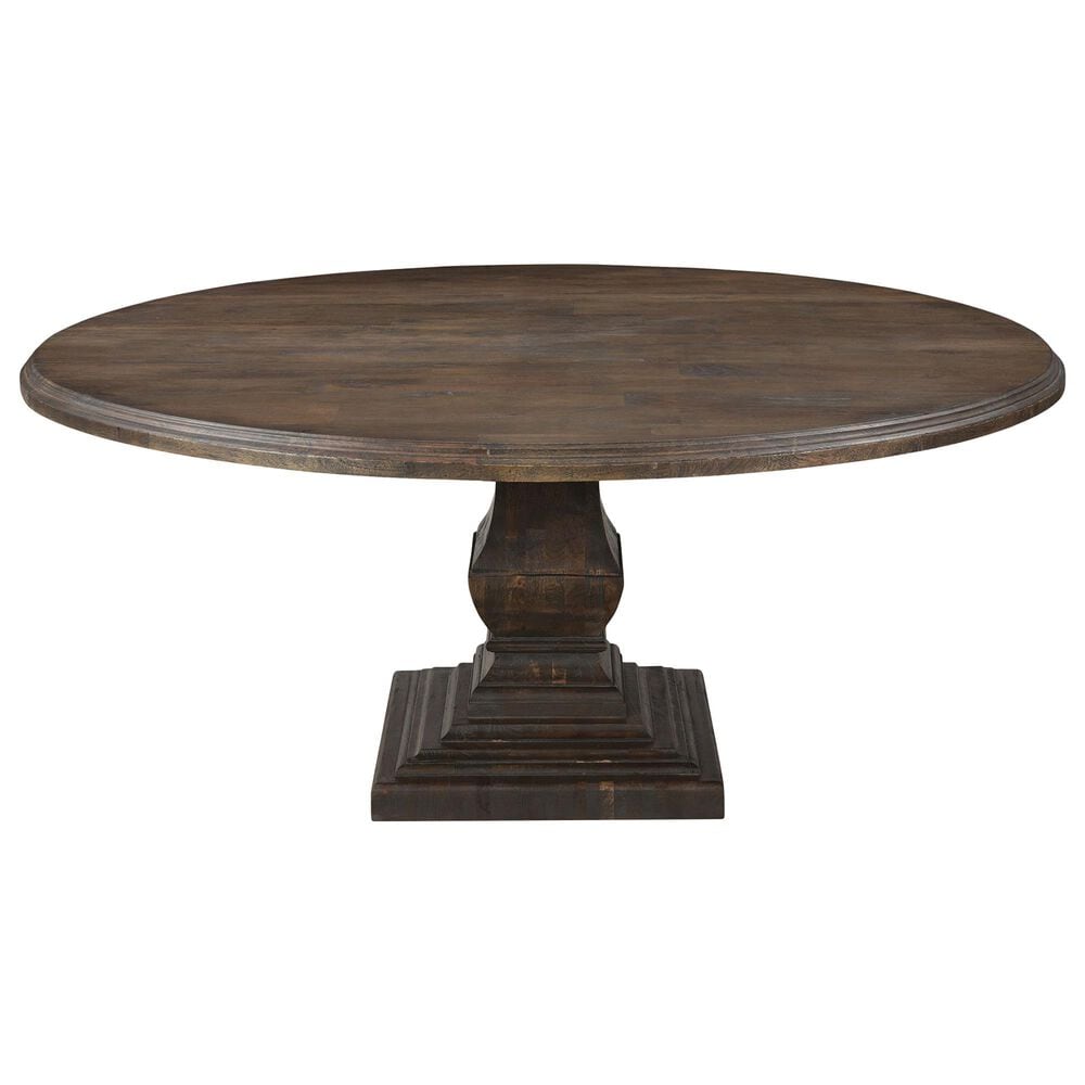 Home Trends &amp; Design Nimes 72" Round Dining Table in Weathered Mango - Table Only, , large