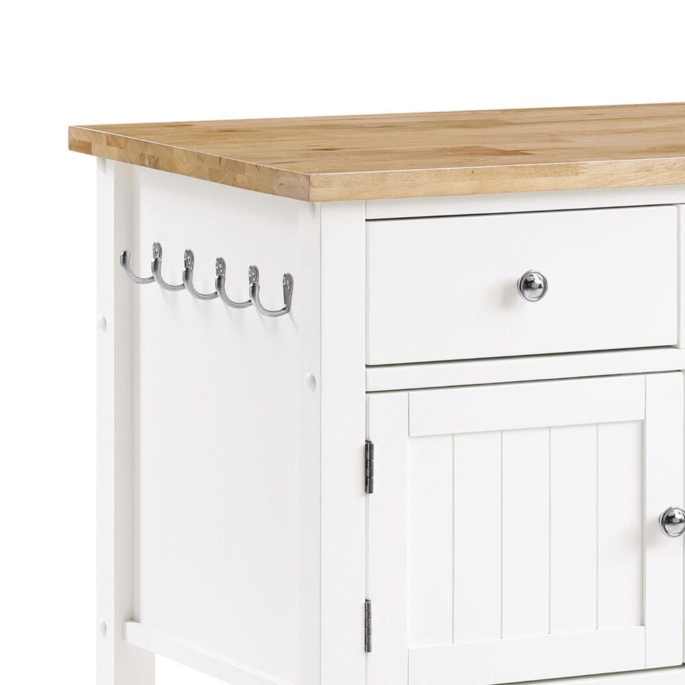 Valor Living Stirling Kitchen Cart in White, , large