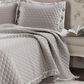 Triangle Home Fashions Ella Ruffle Lace 3-Piece King Quilt Set in Light Gray, , large