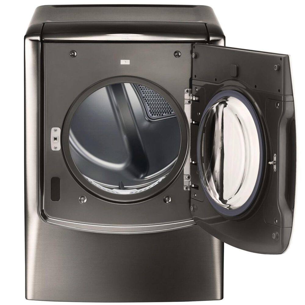 LG Mega Capacity Gas Dryer With Steam in Black Stainless Steel, , large