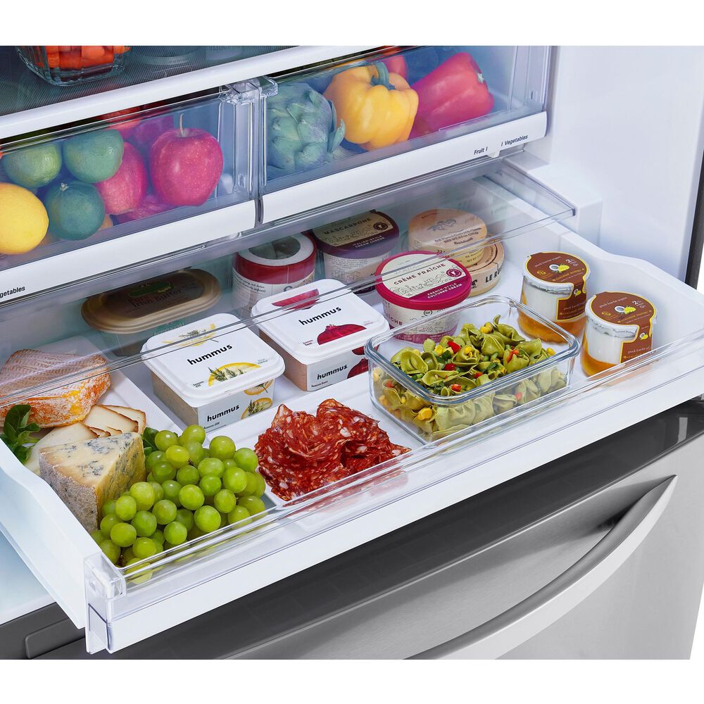 LG 26 Cu. Ft. Bottom-Freezer Refrigerator in Stainless Steel, , large