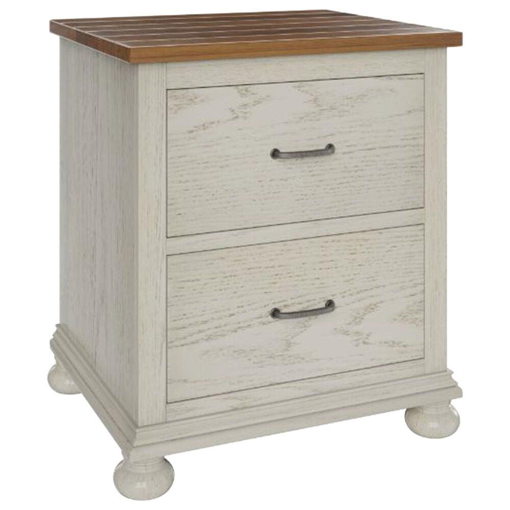 Troyer Ridge Furniture Hickory Grove 2 Drawer Nightstand in White Stain, Glaze and Gunsmoke, , large