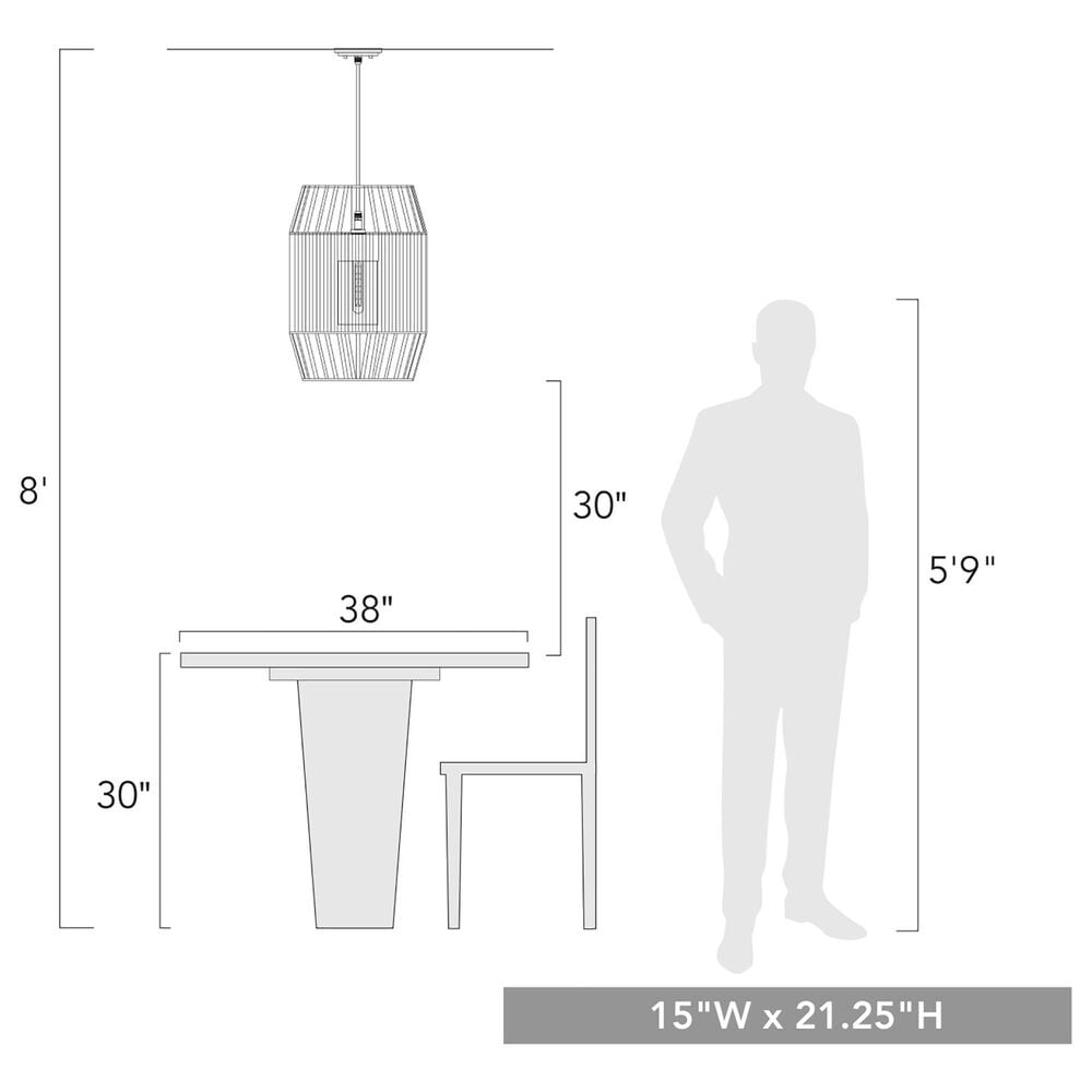 Golden Lighting Seabrooke 1-Light Outdoor Pendant in Natural Black, , large
