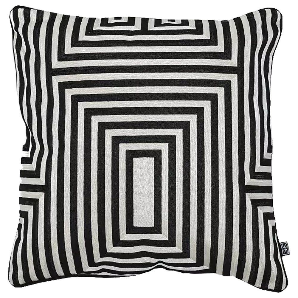 Eichholtz Kelly S Stationary Sofa with Pillows in Boucle Black, Black and White, , large