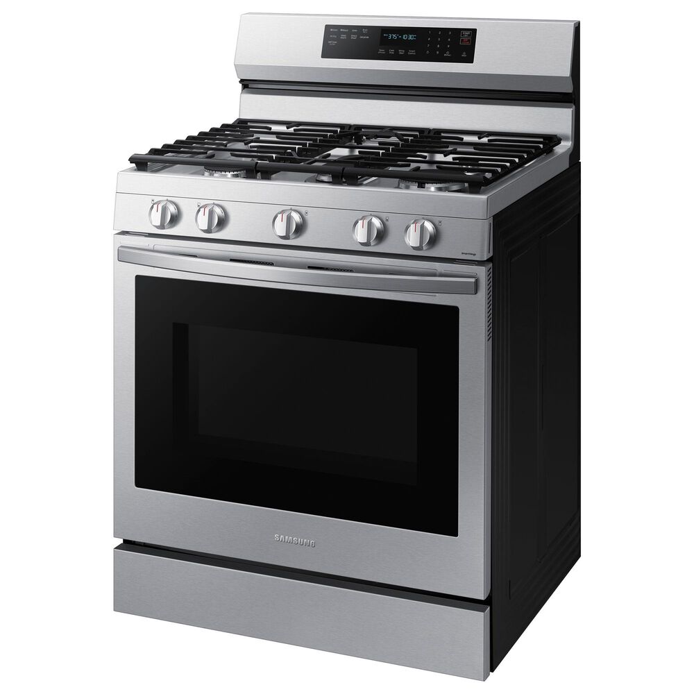 Samsung 2-Piece Kitchen Package with 6.0 Cu. Ft. Freestanding Gas Range and Bespoke 2.1 Cu. Ft. Over-the-Range Microwave in Fingerprint Resistant Stainless Steel, , large