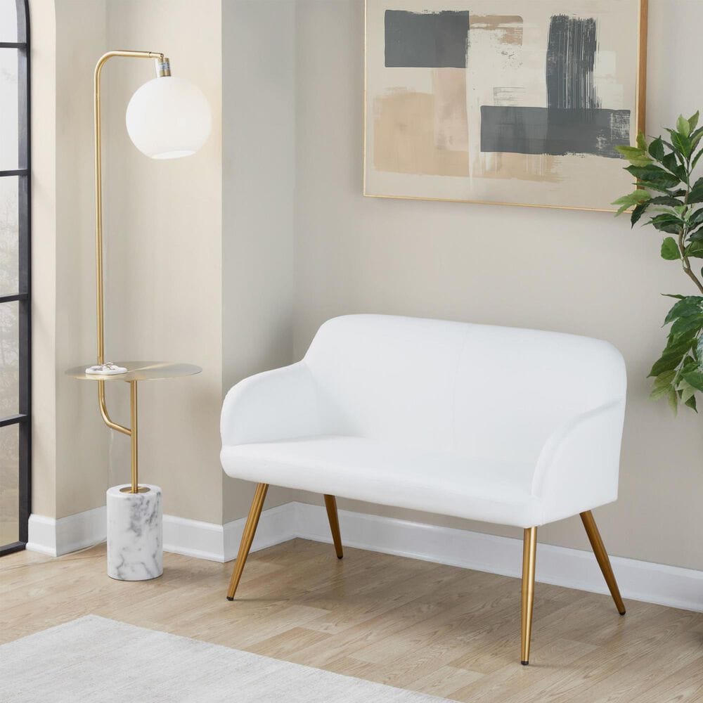 Lumisource Daniella Upholstered Bench in Gold, , large