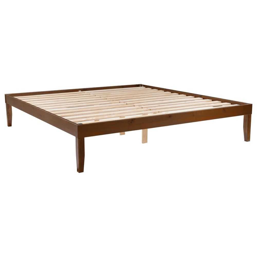 Linon Home Decor Polly King Platform Bed in Rich Walnut, , large