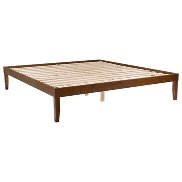 Linon Home Decor Polly King Platform Bed in Rich Walnut, , large