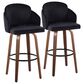 LumiSource Dahlia Swivel Counter Stool with Cream Velvet Upholstery in Walnut and Chrome (Set of 2), , large