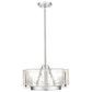 Golden Lighting Aenon 3-Light Wide Chandelier with Hammered Water Glass Shade in Pewter, , large