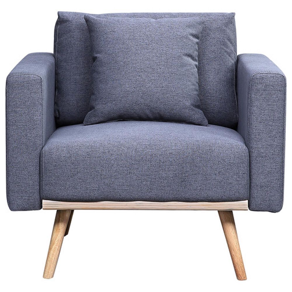 HOMLUX Accent Chair with USB Ports, Pockets and Pillow in Dark Gray, , large