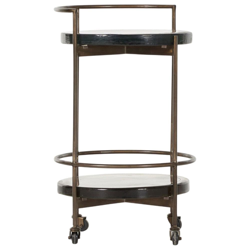 Four Hands Mira Bar Cart-Smoked Brown Cast Glass, , large