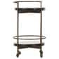 Four Hands Mira Bar Cart-Smoked Brown Cast Glass, , large