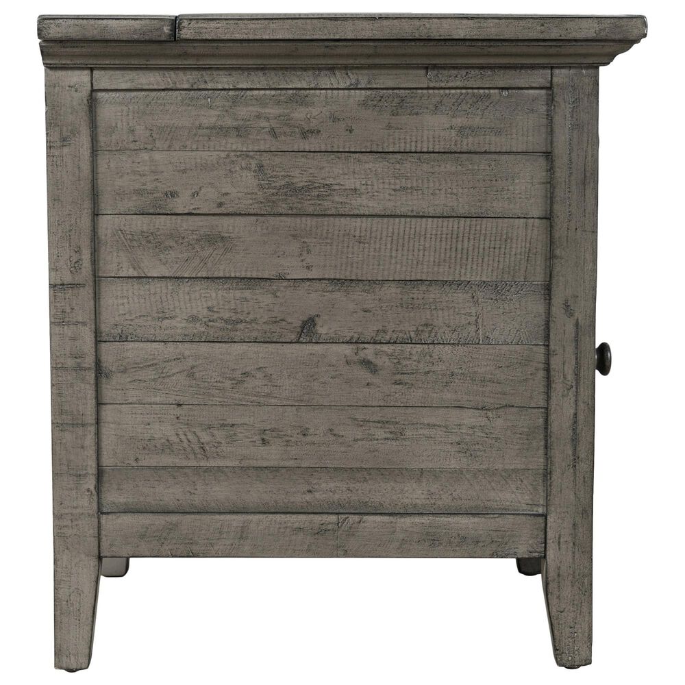 Waltham Rustic Shores Power Chairside Table in Charcoal, , large