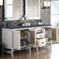 James Martin Vanities Addison 72" Double Bathroom Vanity in Glossy White with 3 cm Charcoal Soapstone Quartz Top and Rectangular Sinks, , large