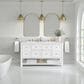 James Martin Vanities Breckenridge 60" Double Bathroom Vanity in Bright White with 3 cm Arctic Fall Solid Surface Top and Rectangular Sinks, , large