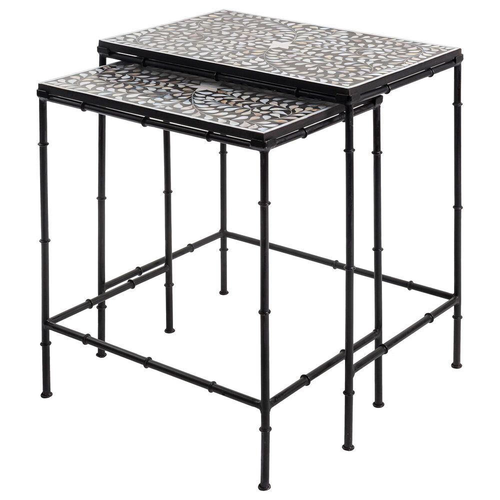 Surya Inc Kaira Nesting Table Set in Black and Bone, , large