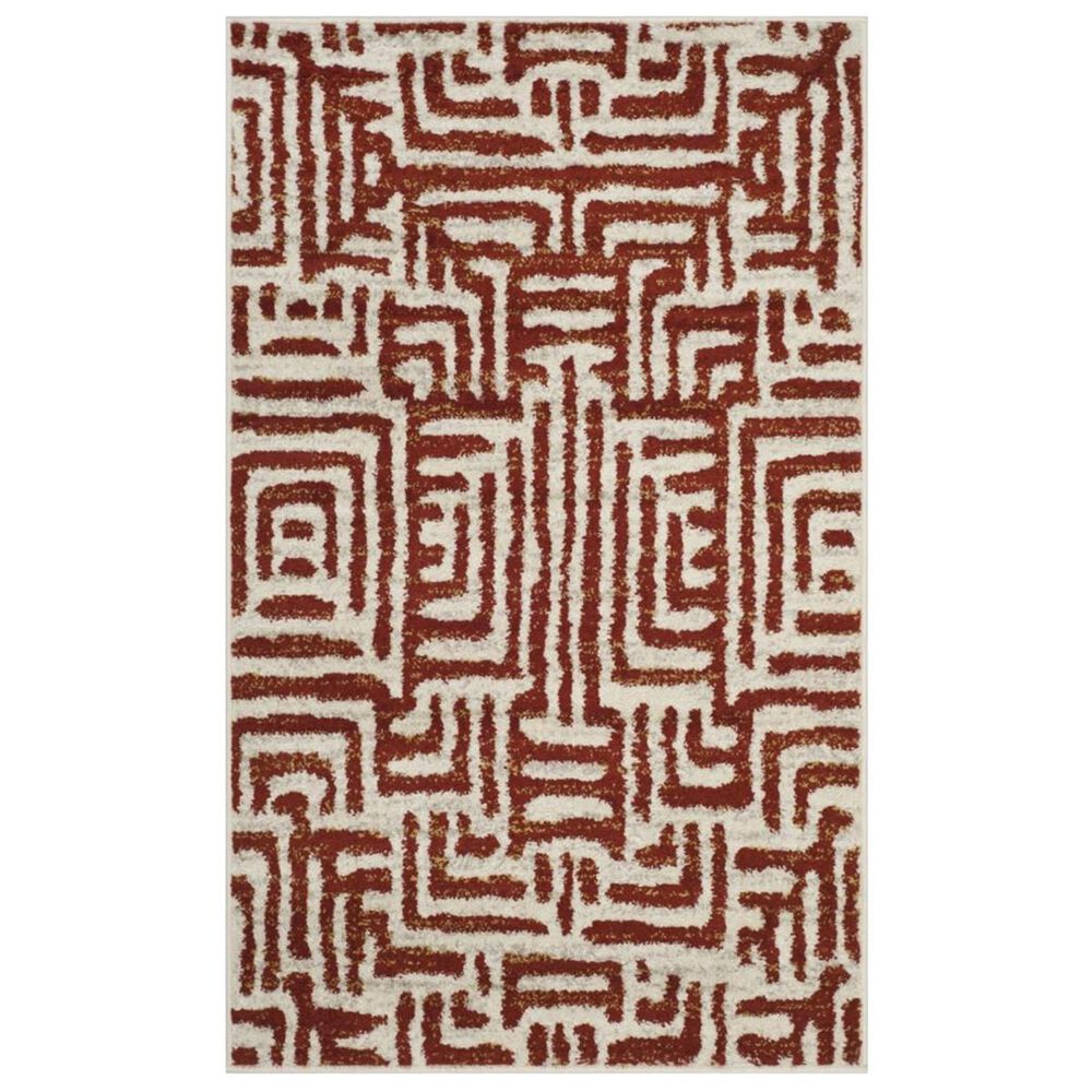 Safavieh Amsterdam AMS106B 3" x 5" Ivory and Terracotta Area Rug, , large
