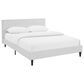 Modway Linnea Faux Leather Queen Platform Bed in White, , large