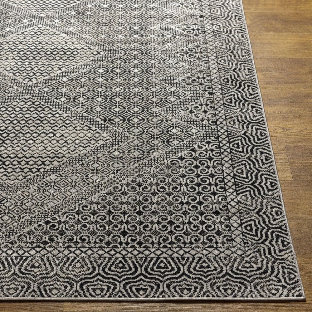 Surya Lavadora LVR-2341 2&#39;7&quot; x 7&#39;3&quot; Black, Gray and Light Gray Runner, , large