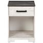 Ashley Shawburn 1-Drawer Nightstand in Whitewash and Charcoal Gray, , large
