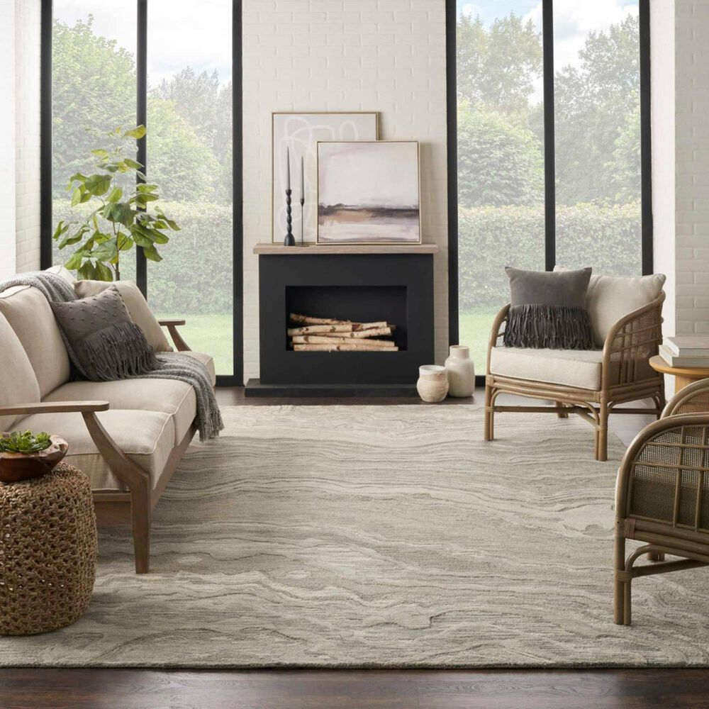 Nourison Graceful 3&#39;9&quot; x 5&#39;9&quot; Gray Area Rug, , large