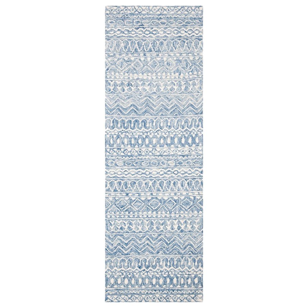 Safavieh Micro-Loop MLP502M 2"3" x 11" Blue and Ivory Runner, , large
