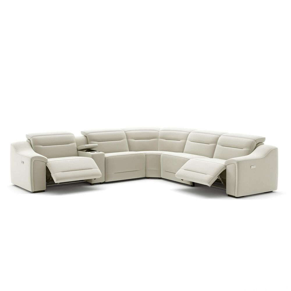 Interlochen 6-Piece Power Reclining L-Shaped Sectional with Power Headrest in Ice White, , large