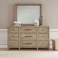 Belle Furnishings Proximity Place Landscape Dresser Mirror in Barley Buff, , large