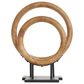 Maple and Jade 2-Piece Circular Ring Geometric Decorative Sculpture Set in Oiled Brown and Black, , large