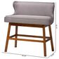Baxton Studio Gradisca Bar Bench Banquette with Grey Cushion in Dark Walnut, , large