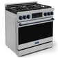 THOR KITCHEN Gordon Ramsay 6 Cu. Ft. 36" Professional Liquid Propane Range with Navy Blue Handle Kit in Stainless Steel, , large