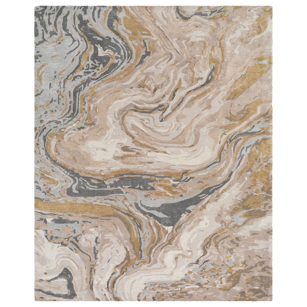 Surya Kavita Khaki, Prairie Dust, Ash and Nickel 12" x 15" Area Rug, , large