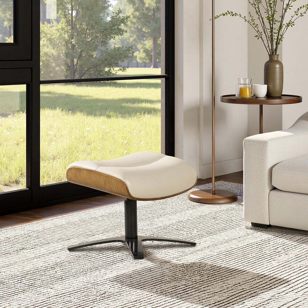 Jennifer Taylor Home Jovan Ottoman in Pastel Beige, , large