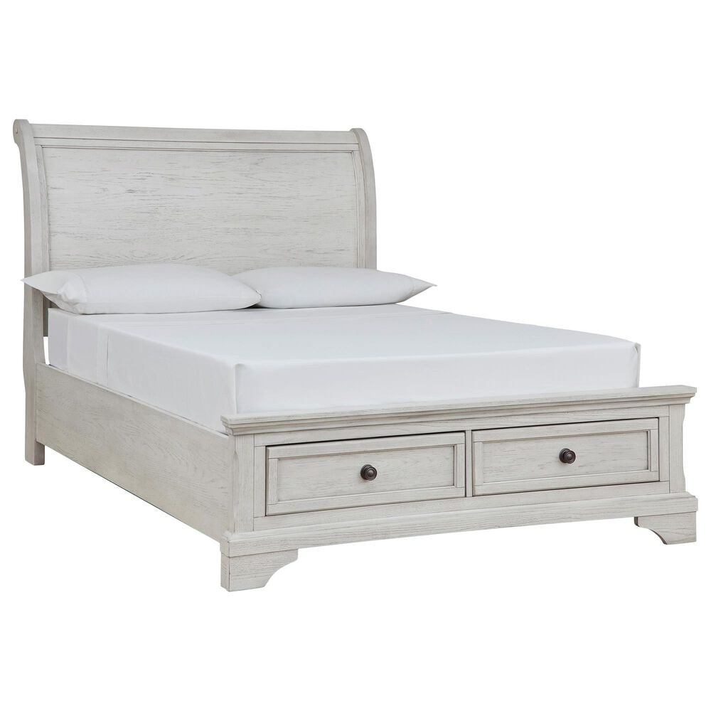 Ashley Robbinsdale 4-Piece Full Storage Bedroom Set in Antique White, , large