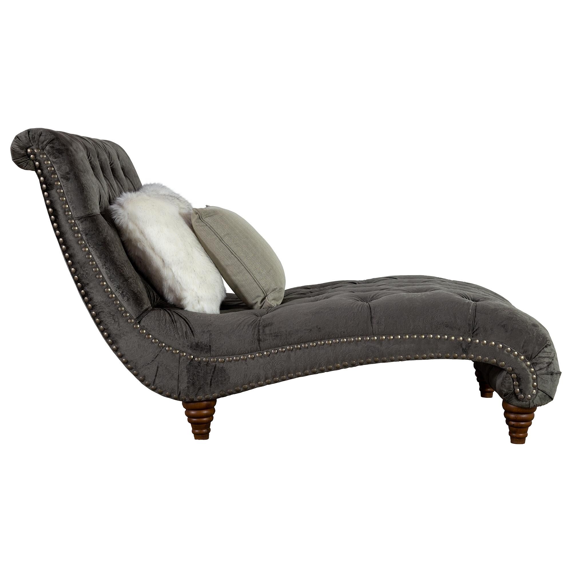 Aria Designs Lorraine Chaise in Gray Nebraska Furniture Mart