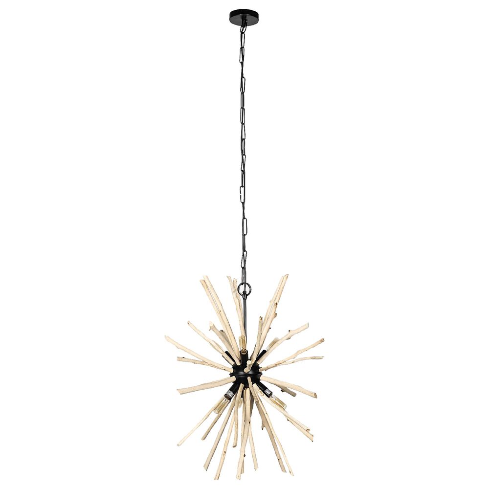 Mercana Jules 6-Light Pendant in Matte Black and Blonde, , large