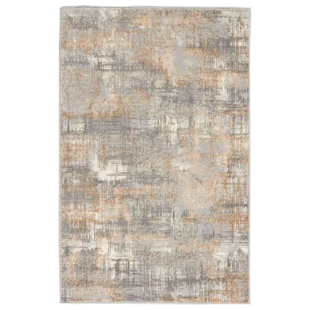 Nourison Rush CK951 2"2" x 3"9" Grey and Beige Area Rug, , large